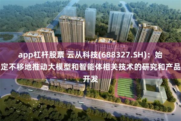 app杠杆股票 云从科技(688327.SH)：始终坚定不移地推动大模型和智能体相关技术的研究和产品开发