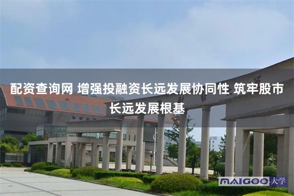 配资查询网 增强投融资长远发展协同性 筑牢股市长远发展根基