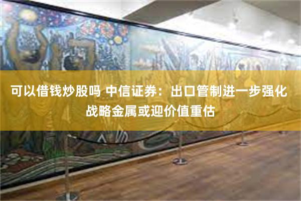可以借钱炒股吗 中信证券：出口管制进一步强化 战略金属或迎价值重估