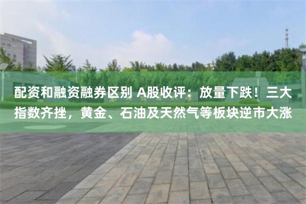 配资和融资融券区别 A股收评：放量下跌！三大指数齐挫，黄金、石油及天然气等板块逆市大涨